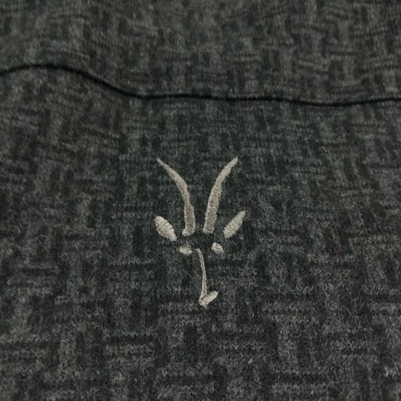 Ibex Jacket Thick Wool Geometric Zig Zag Full Zip Black Gray Mens Large - Picture 7 of 11